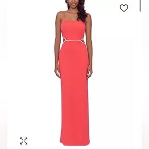 XSCAPE Side-Cutout Scuba Crepe Fit & Flare Dress Size 6